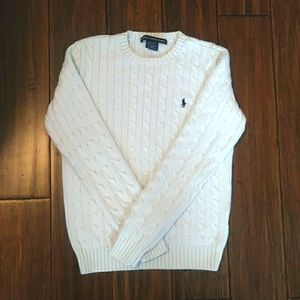 Ralph Lauren Cable knit white preppy sweater